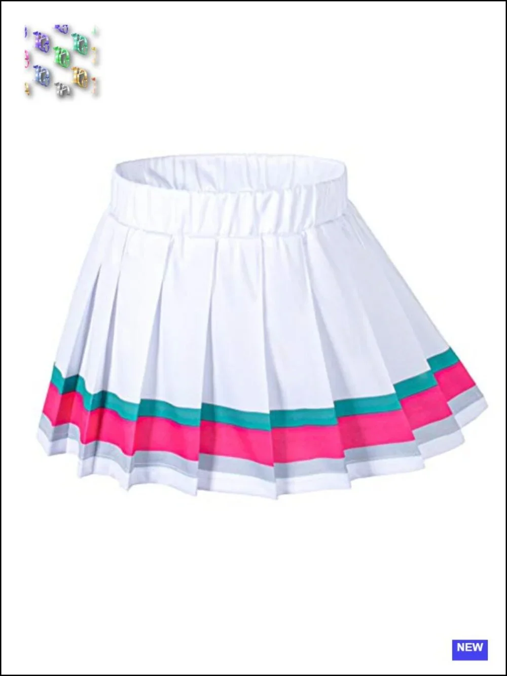 Kids Cheerleader Costume Set with Skirt, Poms, Headband - Halloween Party Outfit